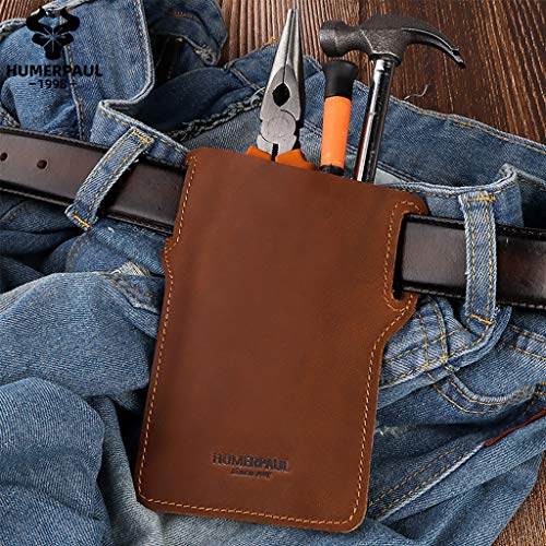 Preisvergleich Produktbild WE-KELLOKITY Gürteltasche für Herren, Leder, Werkzeugtasche, Handygeldbörse