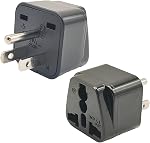 2 Pack Universal World to Canada/American Outlet Travel Adapter-Type B, 3 Pin Travel Plug Adapter, International Tourists from European/EU/China/Australia/UK to US Adapter