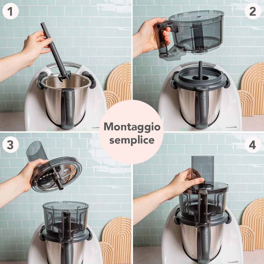 Wundermix WunderSlicer V2 Tagliaverdure per Bimby TM6 TM5 | Affetta e grattugia verdure e frutta, utensile da cucina innovativo, Made in Germany
