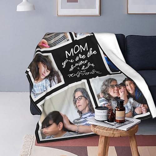 Miniatura 5 de HUGLAZY Regalos para mamá, manta para el día de la madre, mantas personalizadas con fotos con imagen de hija, manta personalizada con la mejor mamá