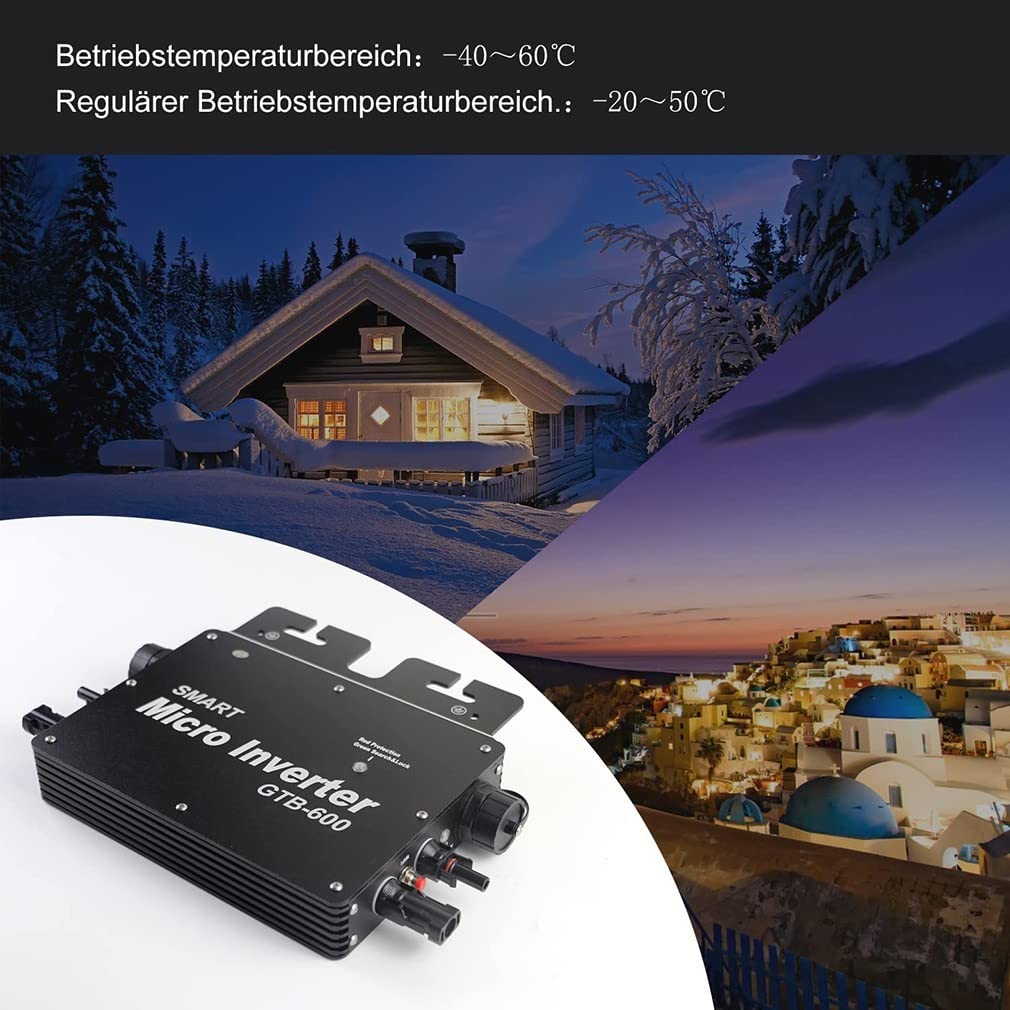 600W/700W/800W Micro-Onduleur Solaire Grid Tie Micro Onduleur Smart Micro Inverter 110V/220V WiFi Solar Grid Inverter Ip65 ImperméAble MPPT Grid Tie Inverter Efficacité 99,5%