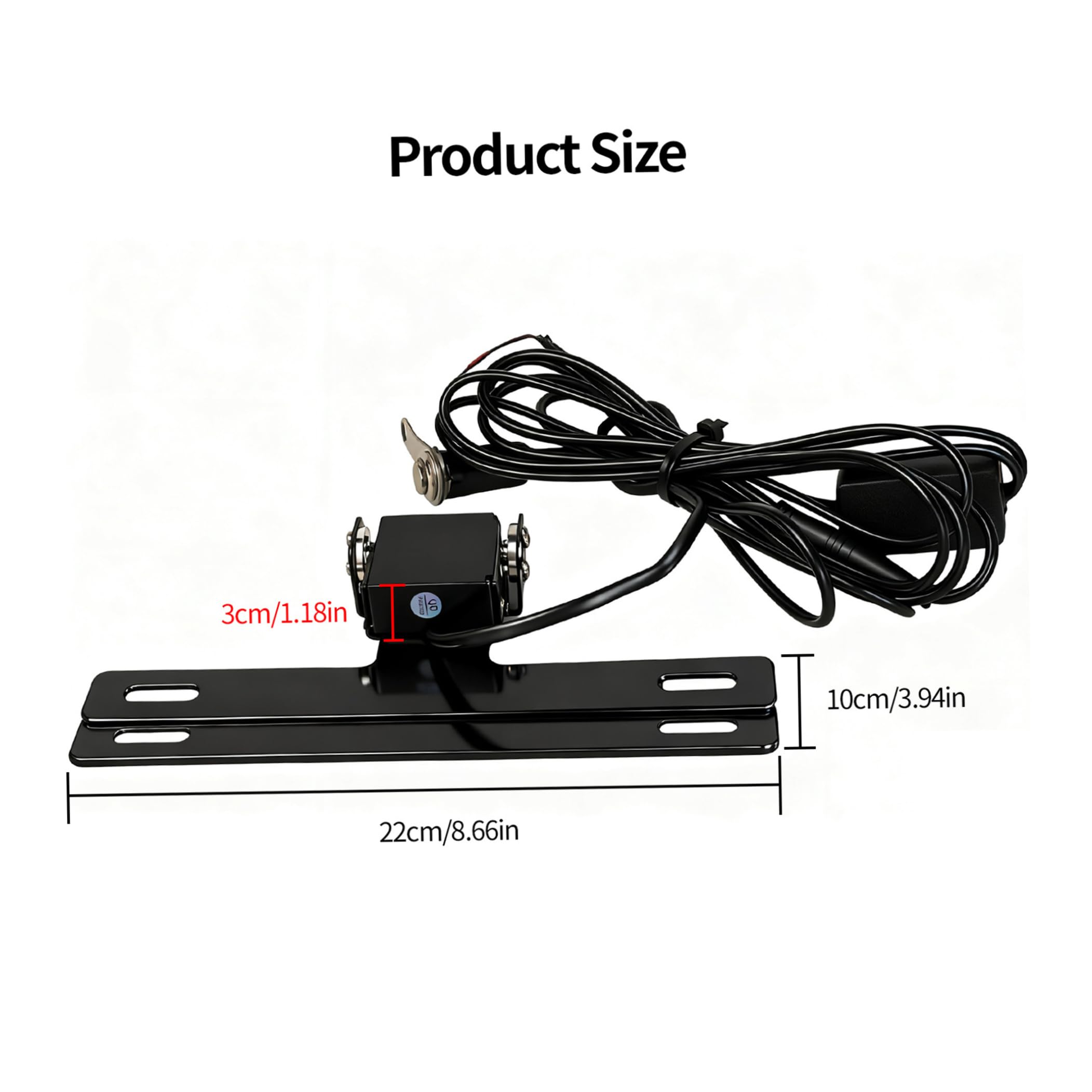 Soporte de matrícula de Motocicleta de aleación de Aluminio con Plegado Remoto eléctrico, Ideal para modificaciones de Corta, Soporte de Placa para Motocicletas, Todoterreno