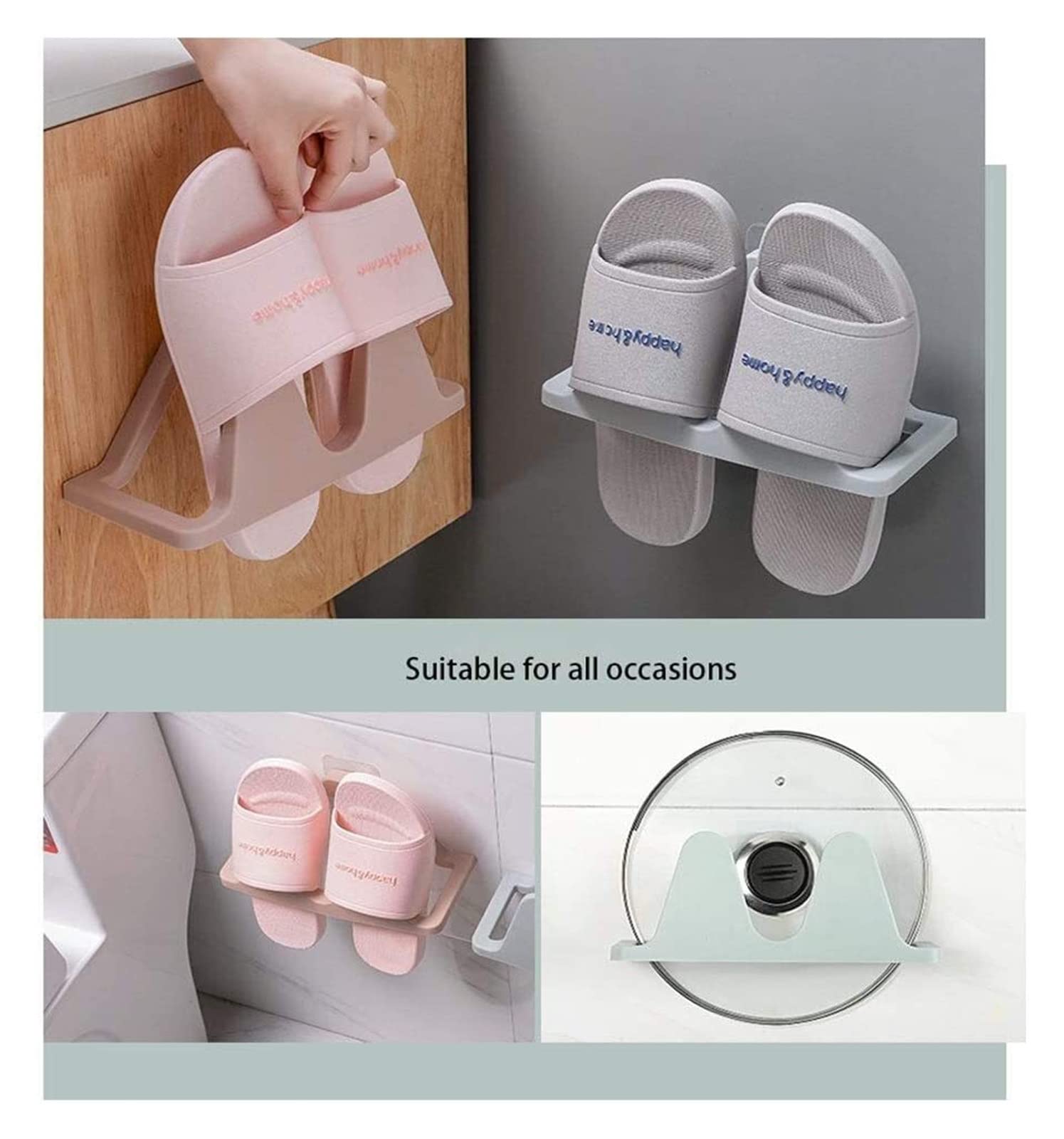 Scarpiera artistica da parete con gancio per pantofole, elegante design salvaspazio in plastica, per casa e ingresso