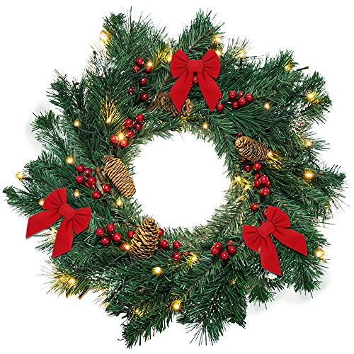 image for rubfac Red Velvet Christmas Bows 5 X 7 Inches 16 Pack for Christmas Wr