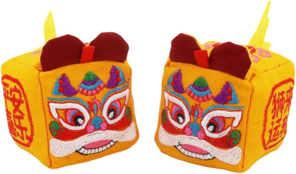 Kids' Kick Awake Lion Sandbag – Traditional Chinese Martial Arts Training Toy, Embroidered Cloth Lion Pillow with Fillable Sand/Beans, Fun Fitness Toy for Boys & Girls (Age 5+) (6 Pieces)