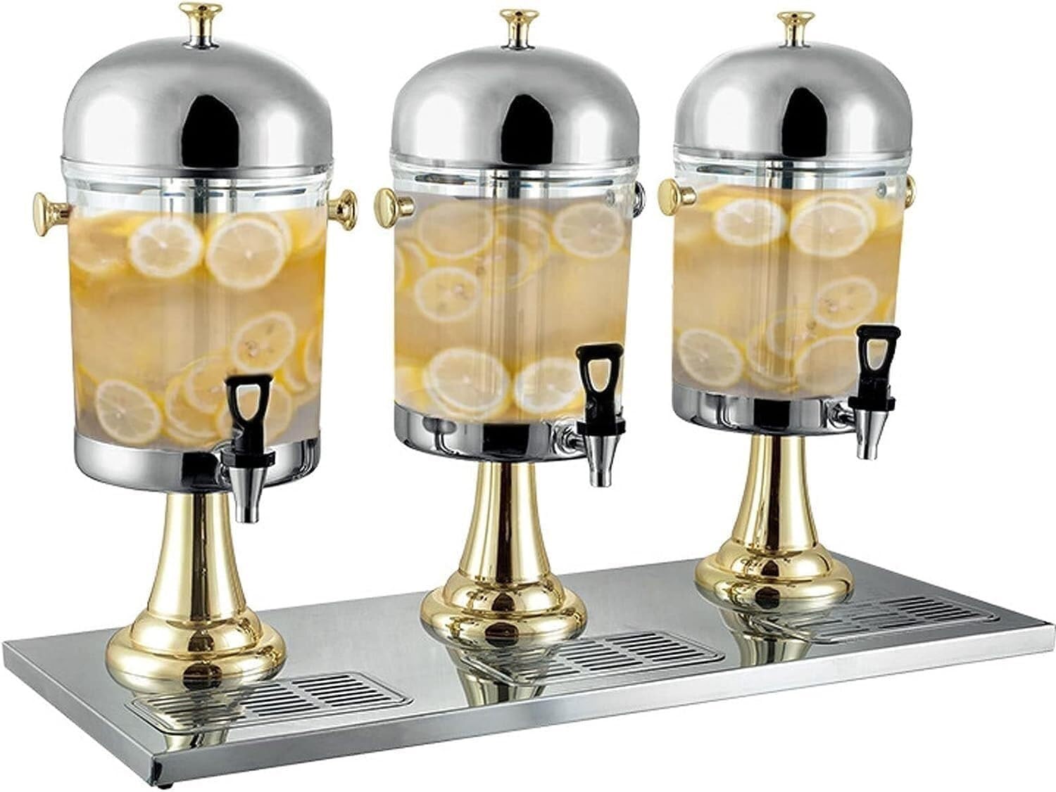 JYBNBBE Drink Dispenser with tap, Cold Drink Machine, Stainless Steel Beverage Dispenser, for Parties Buffet Catering Home Serving (Gold)