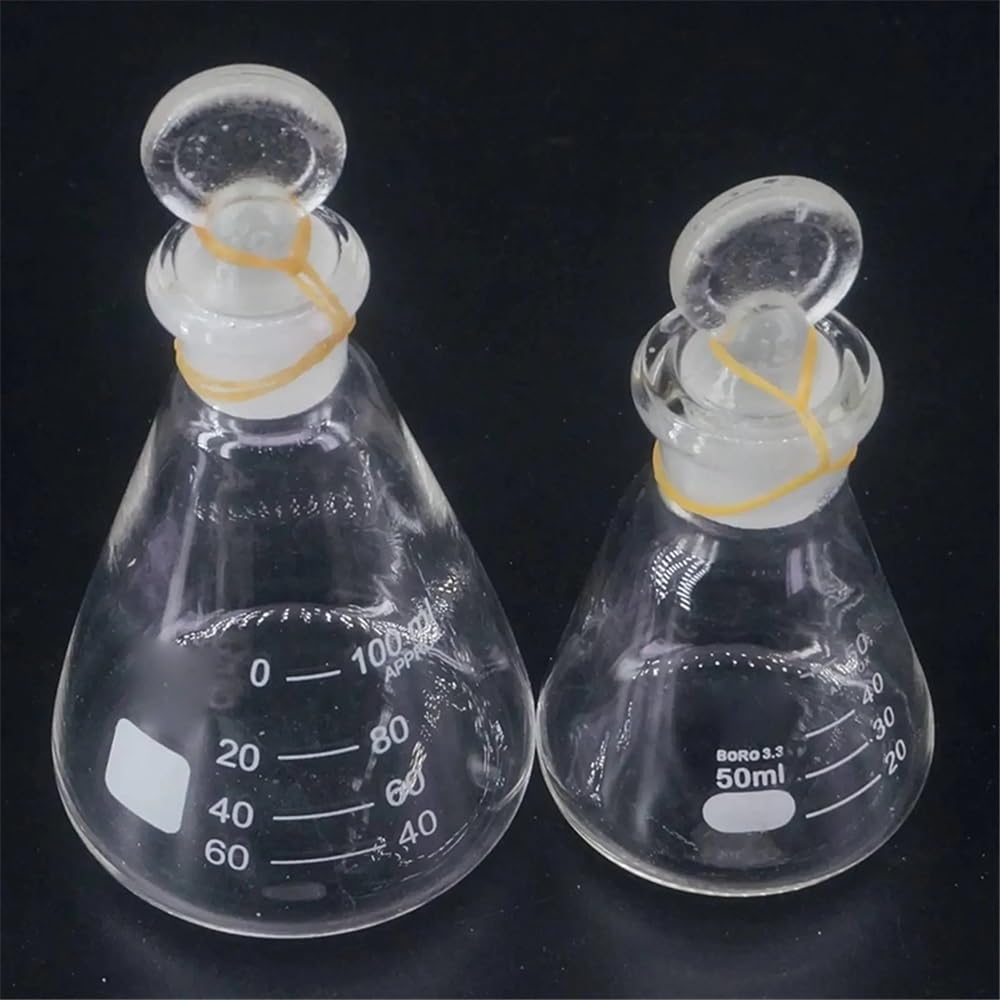Attrezzature e forniture di laboratorio Matraccio conico in vetro borosilicato da 50 ml a 1000 con tappo a triangolo laboratorio