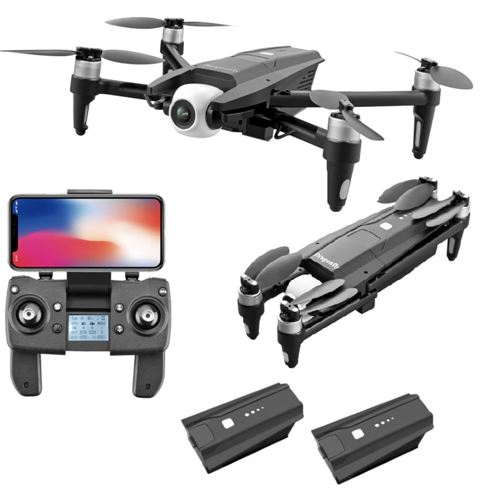 Drone 4K 30fps Camera with 3-Axis Stable Gimbal GPS Quadcopter with Obstacle Avoidance AI Tracking Advanced-Return Home 35Mins Flight Time Battery*1(Battery*2)