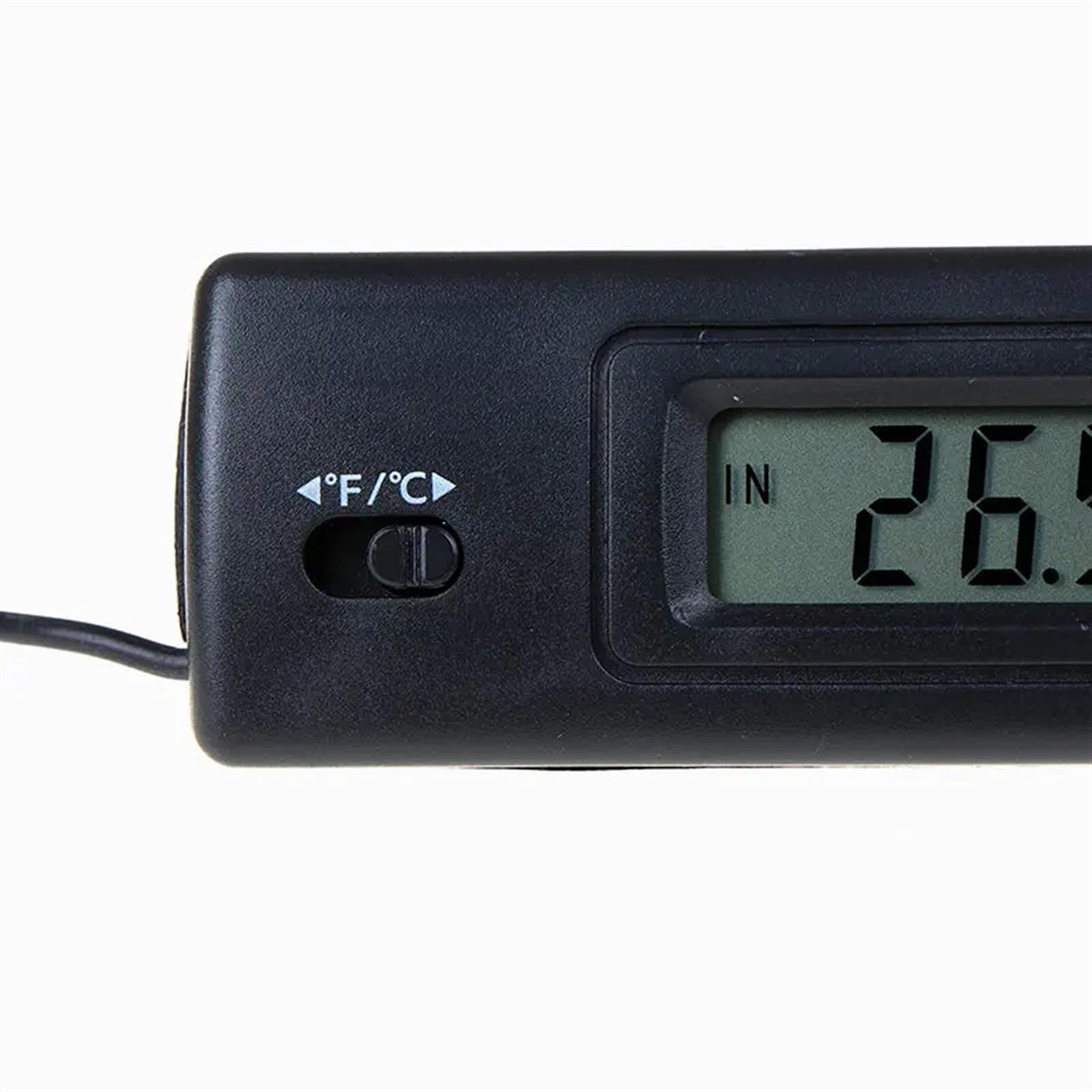 Termometr samochodowy DS-1, wyświetlacz LCD, zegar °C/°F, czujnik temperatury, termostat wewnętrzny/zewnętrzny z czujnikiem pojazdu