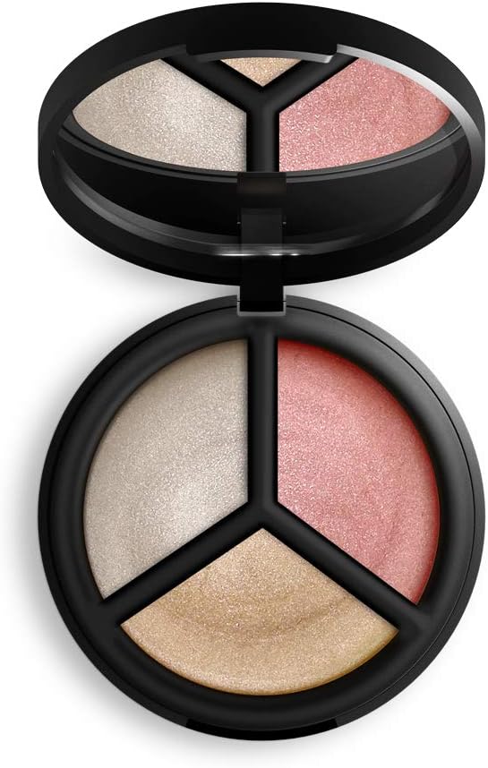 Inika Certified Organic Cream Illuminisor Trio, All Natural Make-Up Highlighter, Highlighter Makeup, Coconut Oil, Argan Oil, Vitamin E, Vegan (9g)
