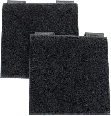 LytHarvest 2 Pieces Tactical Hook and Loop Molle Panel for Badges and Insignia Patches- 4x4 inches, Hook and Loop Tactical Patches Display Board, Tactical Molle Attachments (Black)