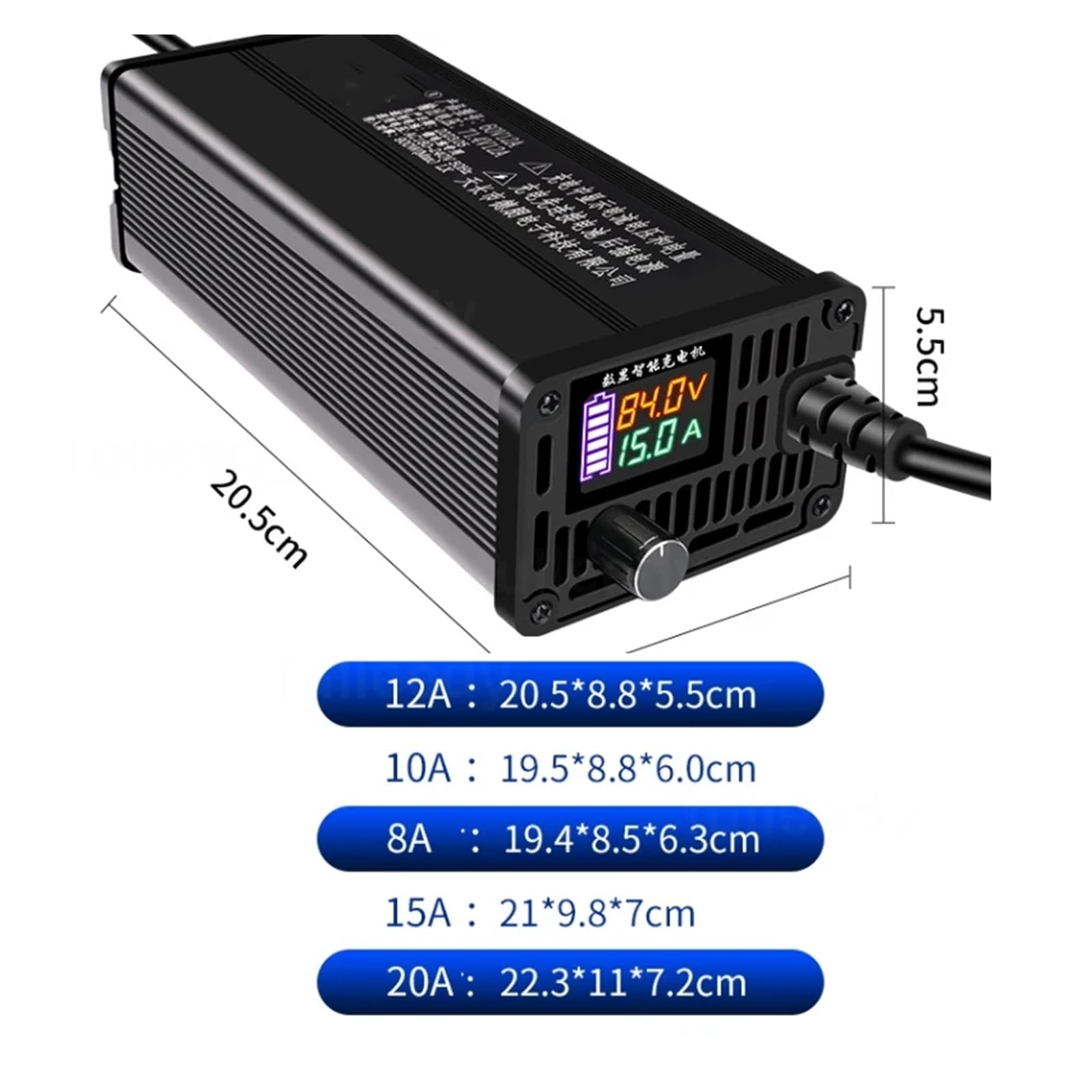 Einstellbares Ladegerät 48V 8A 2A - 8A 54,6V 58,V 84V 5A 73V 50,4V 8A 67,2V 43,8V 58,4V 58,8V 87,6V 88,2V 8A 72V Ladegerät 48V 5A 60V (16S 67.2V)
