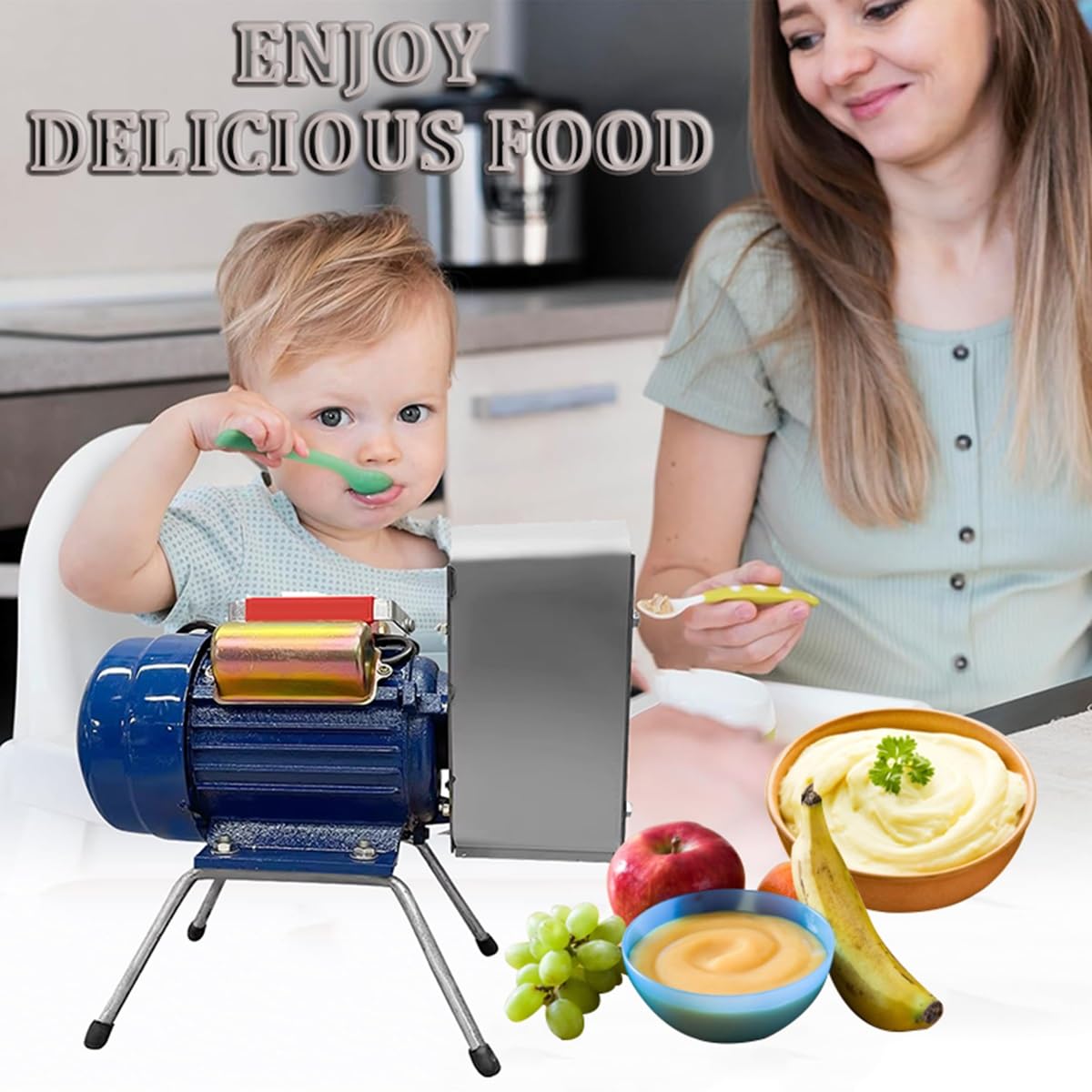 Kartoffel- und Gemüsestampfer für den Haushalt – Zubehör für Kartoffelpressen für Babynahrung und Suppe – 750 W Hochleistungs-Lebensmittelpresse – 20–30 kg/h Leistung und zeitsparend