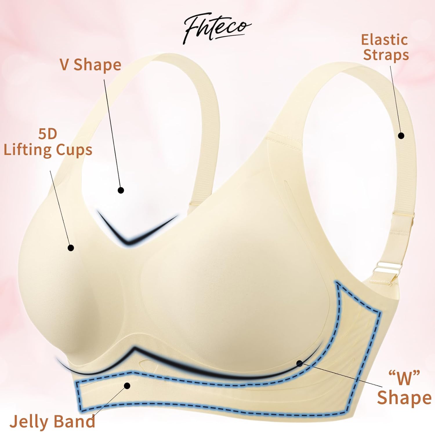 Smoothing Bra Anti Sagging Wireless Push Up Bras for Women No Underwire Full Coverage Bra Comfy Bras for Women - Image 7