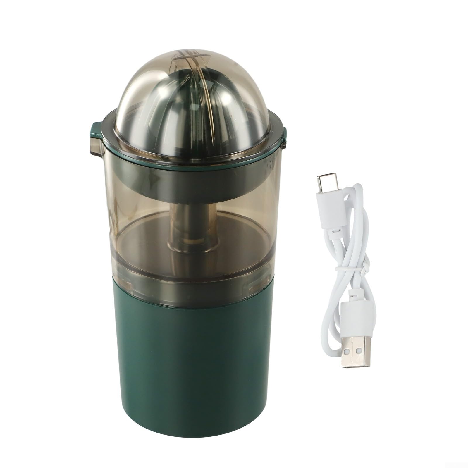 Presse-agrumes électrique en acier inoxydable rechargeable par USB, moteur silencieux, grande capacité pour la maison, la cuisine, le bar, les boissons fraîches (vert)