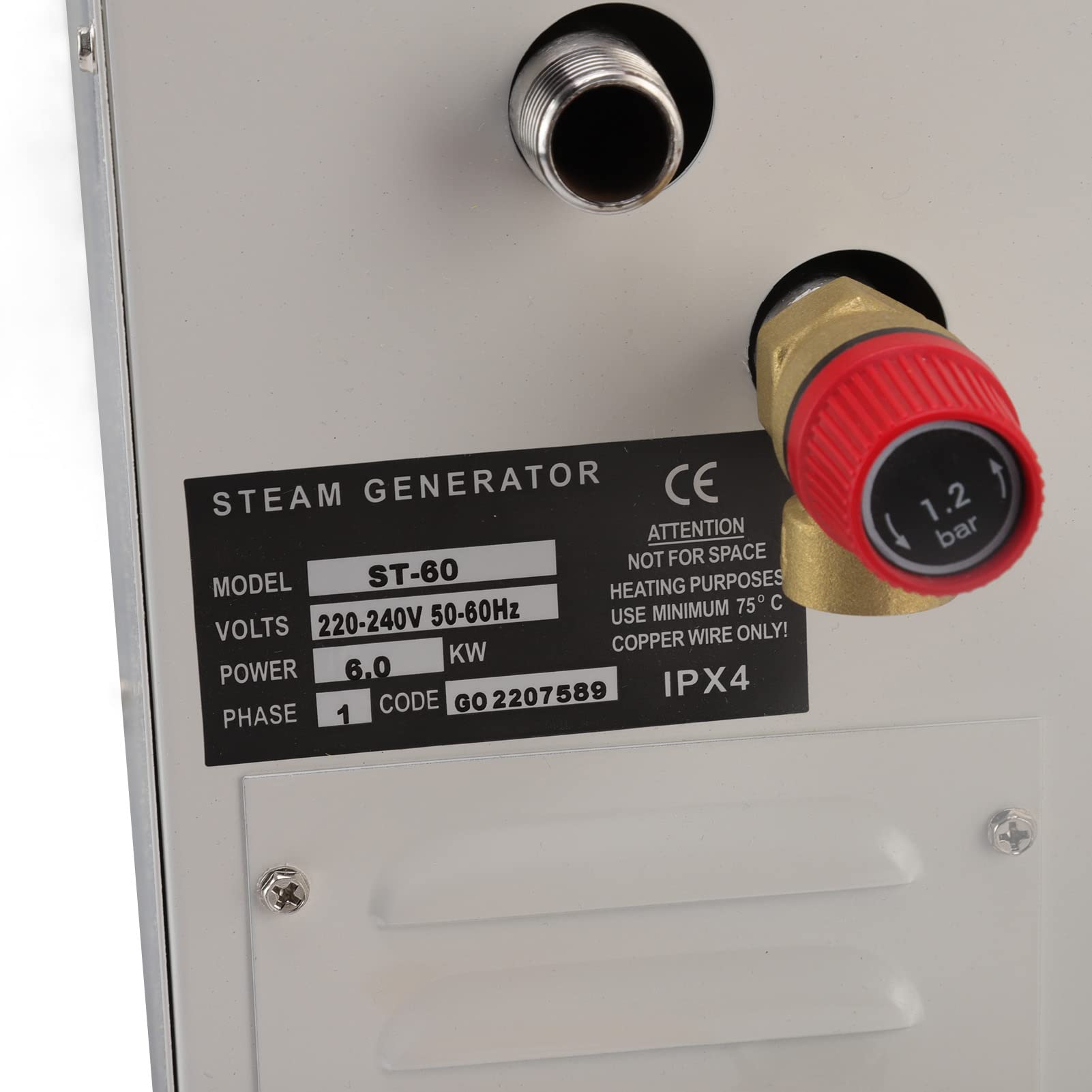 Acouto 6KW 220–240 V Maszyna do łaźni Parowej Generator Pary do Domowego Systemu Prysznicowego Funkcja łaźni Parowej Zapobiega Niedoborom Wrzenia Pary Woda Wysycha i Ma tę wodną łaźnię parową