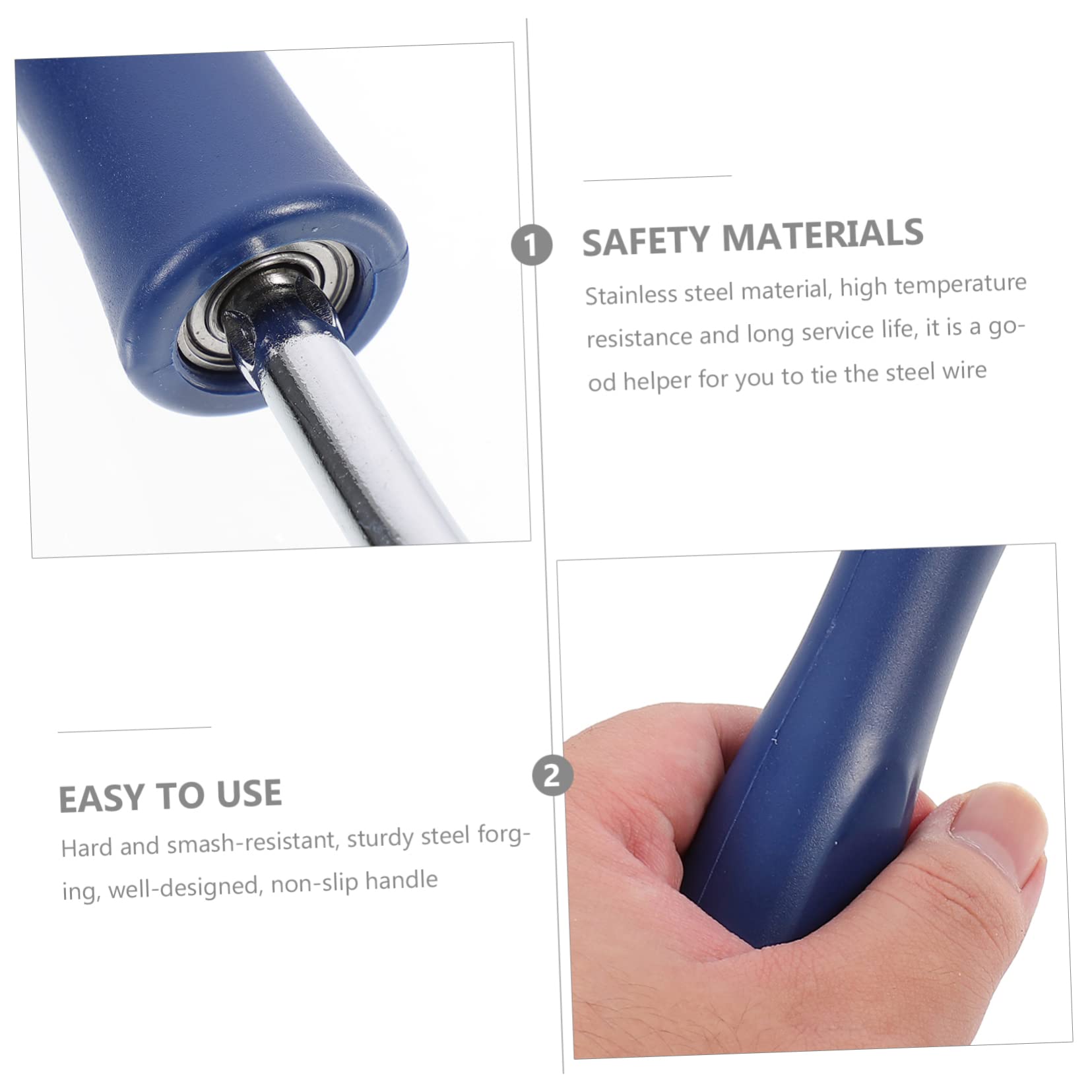 HOLIDYOYO Practical Tie Hooks Set of 2 Wire Tie Hooks Curved Steel for Tying Wire Pulling Tools