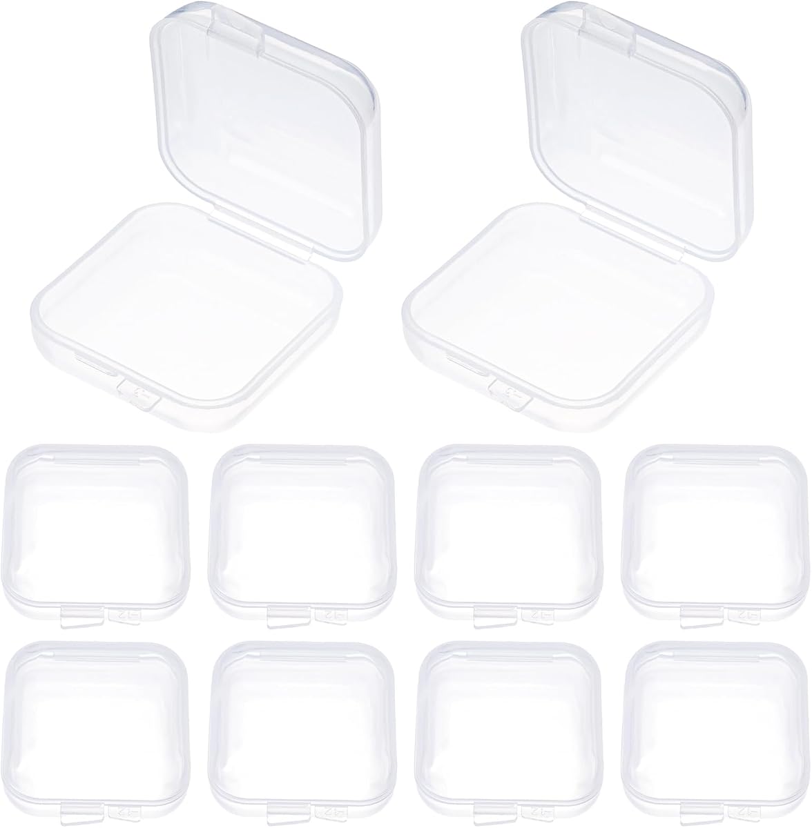10Pcs Ear Plug Case, Mini Plastic Earplug Containers, Hinged Lids