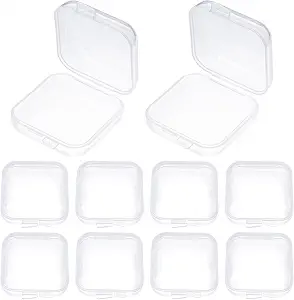 10Pcs Ear Plug Case, Mini Plastic Earplug Containers, Hinged Lids