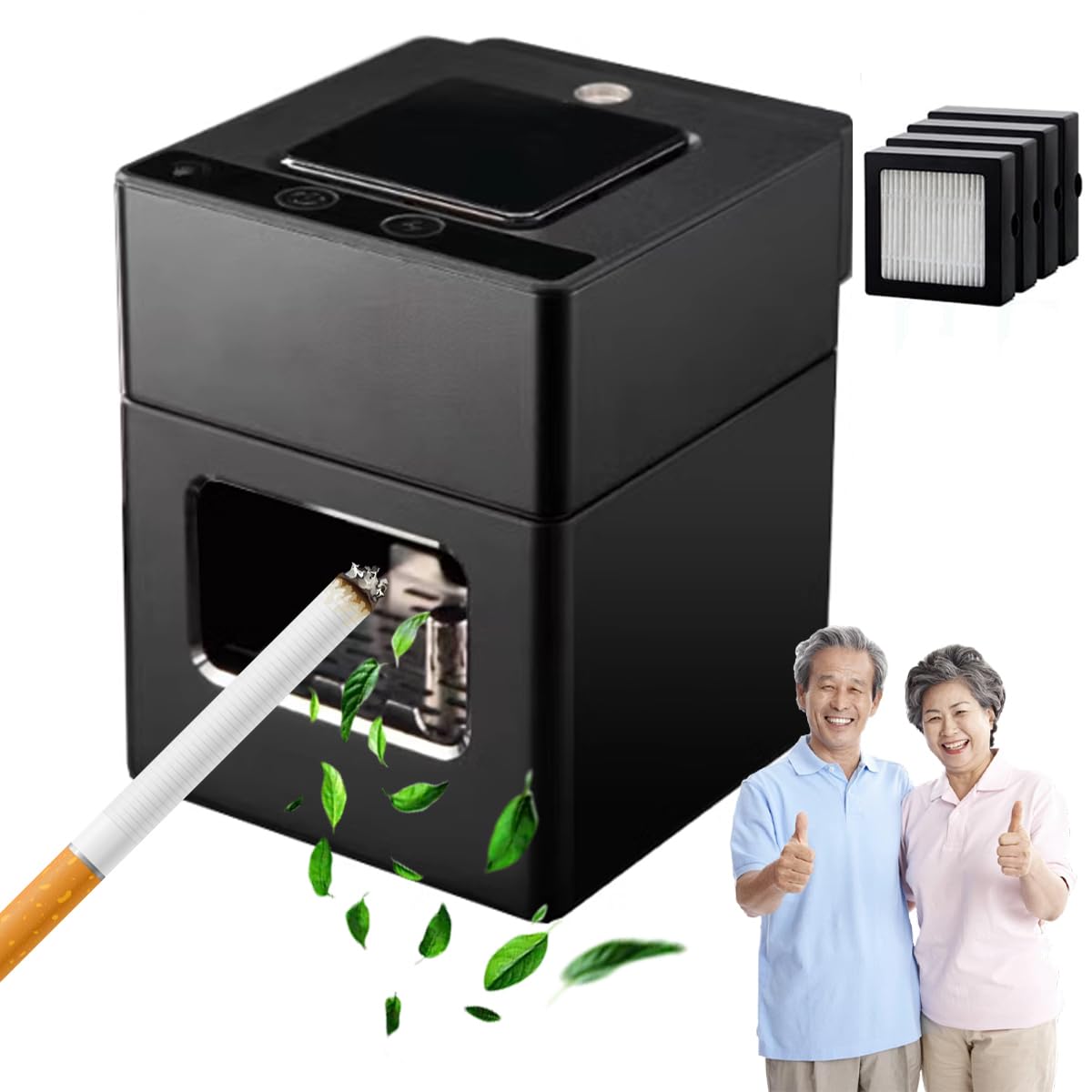 Cendrier sans fumée à contrôle gestuel intelligent, purificateur d'air rechargeable de type C