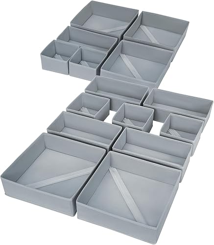 Miniatura 4 de DIMJ Contenedores organizadores de cajones de armario para bebé, paquete de 10, beige Beige,Negro,Gris