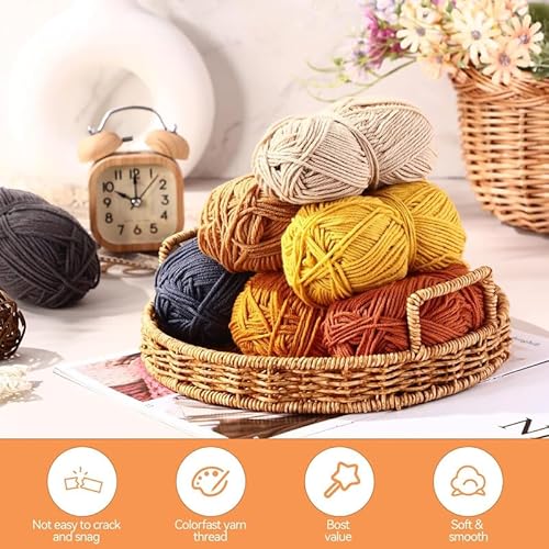 Timgle TIMGLE-SHUWS 20 Skeins Soft Milk Cotton Yarn Assorted Colors Crochet Yarn Sport Weight Yarn thumb #4