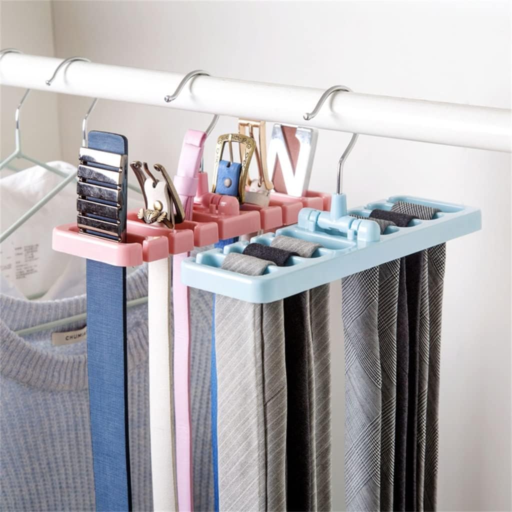Storage Rack Tie Belt Organizer Ties Hanger Holder Hook Closet Organization Multifunctional Wardrobe(Gray)