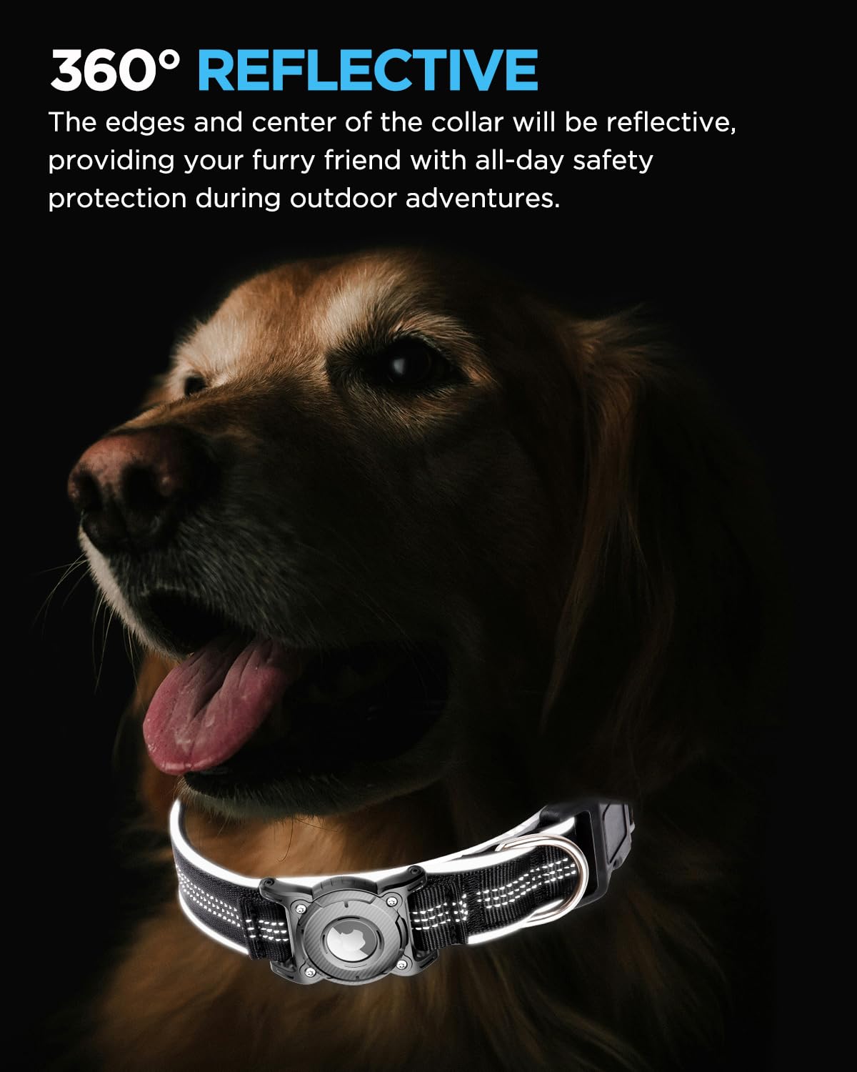 ONEONTA Collier Chien Airtag | Airtag Chien - Collier Airtag Chien Etanche avec Boucle Métallique Amovible, Robuste, Réfléchissant, Rembourré Confortable, pour Chien Petite, Moyenne, Grande, Rose, L