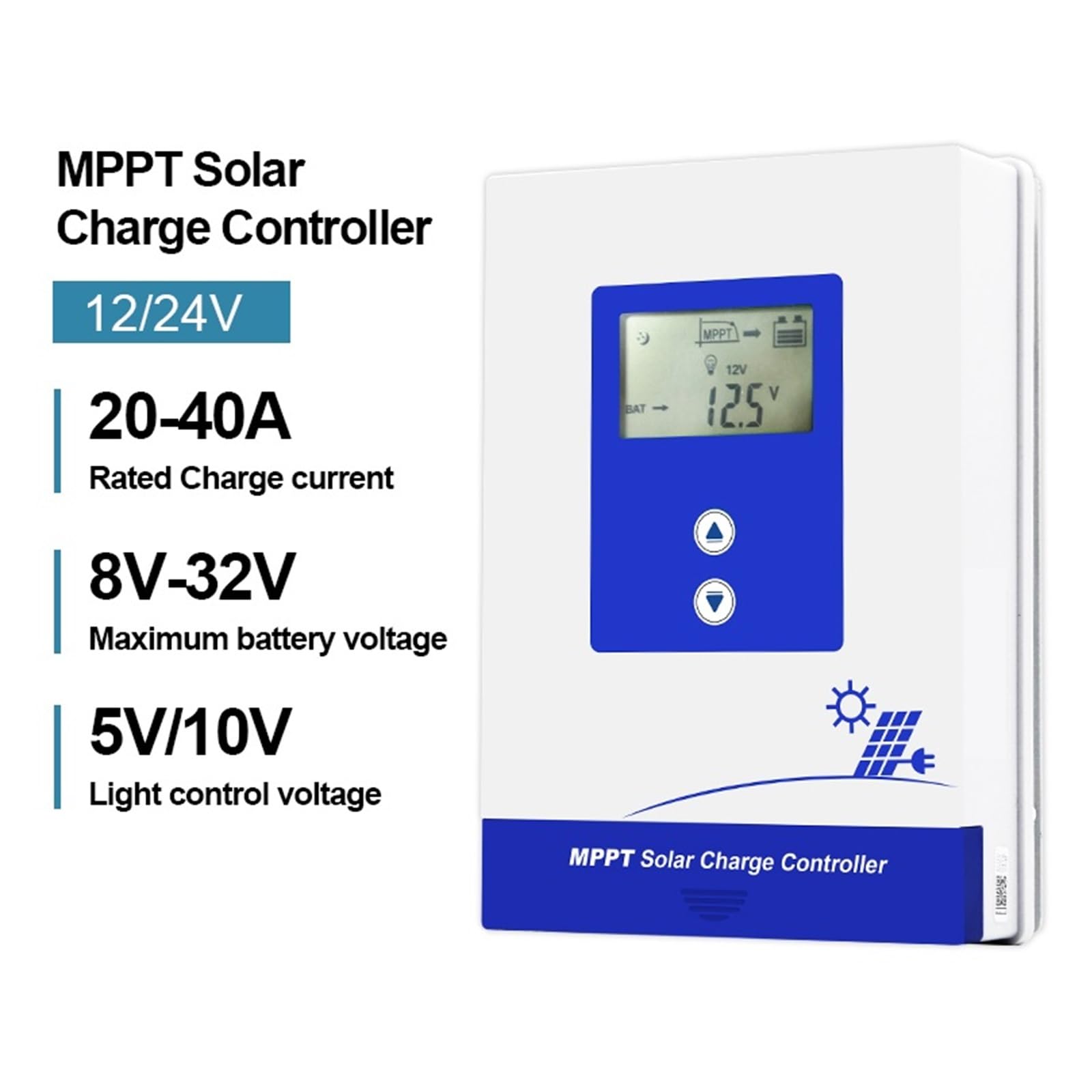 Controlador De Carga Solar MPPT 20A 30A 40A Regulador De Batería De Litio De Plomo Ácido 12V 24V Controlador Solar Pantallas LCD(30A)
