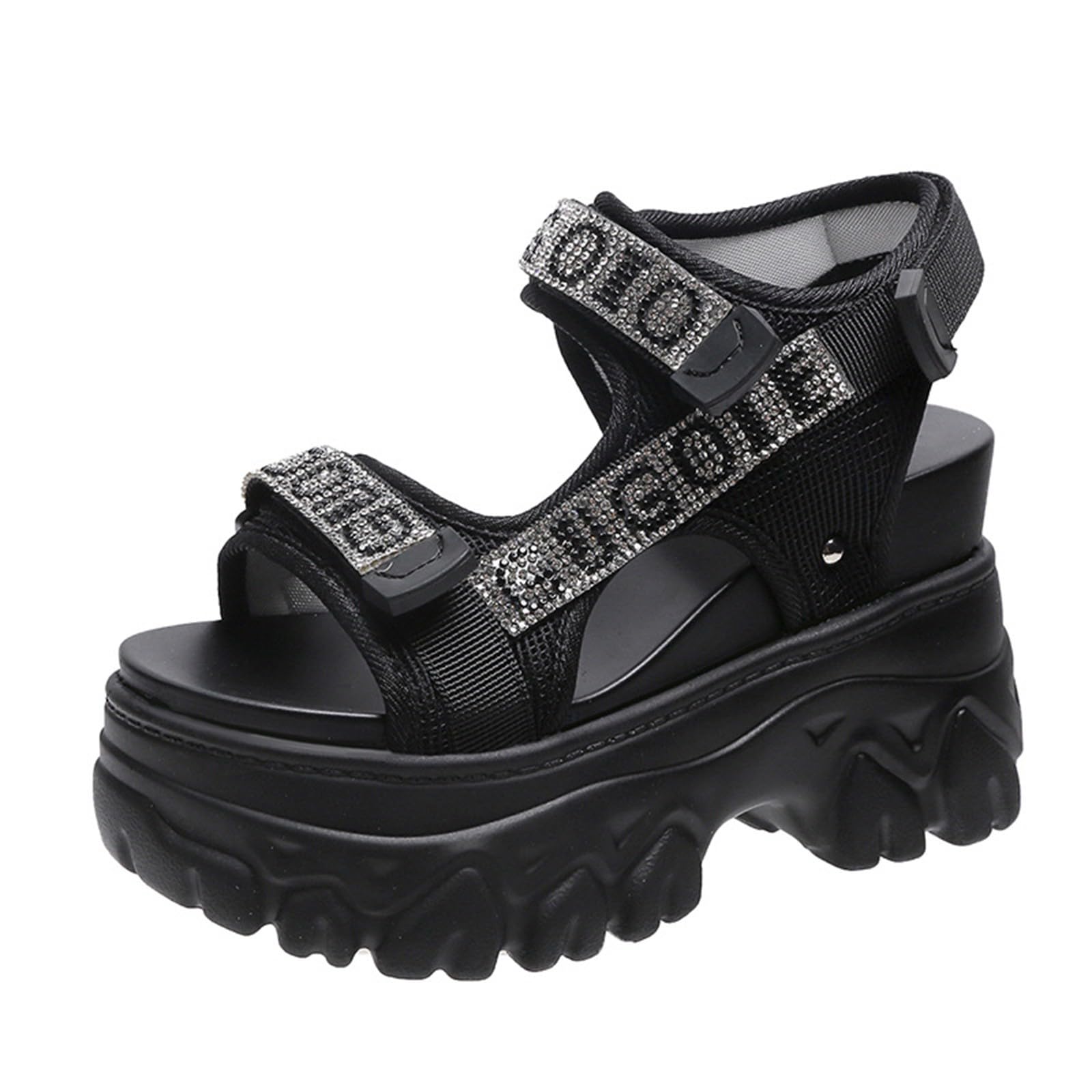 Generico Sandali Con Cinturino Casual Donna Estive Eleganti Scarpe Da Torta Suola Spessa Tacchi Alti E 35 Sandalo Elegante Estivi Comodi Sandaletti Estate Trekking Comode Camminata Comodo