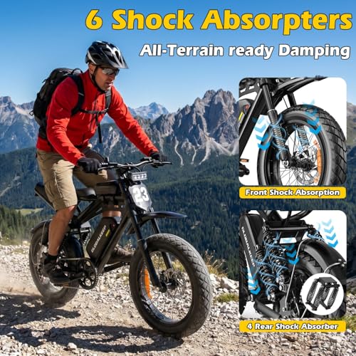 Image of 1500W Peak Electric Bike for Adults, 20 inch x4.0 Fat Tire Ebike, Class 2 Moped Style All-Terrain Electric Bicycle with Advanced Suspension, UL 2849 Certified Removable Battery