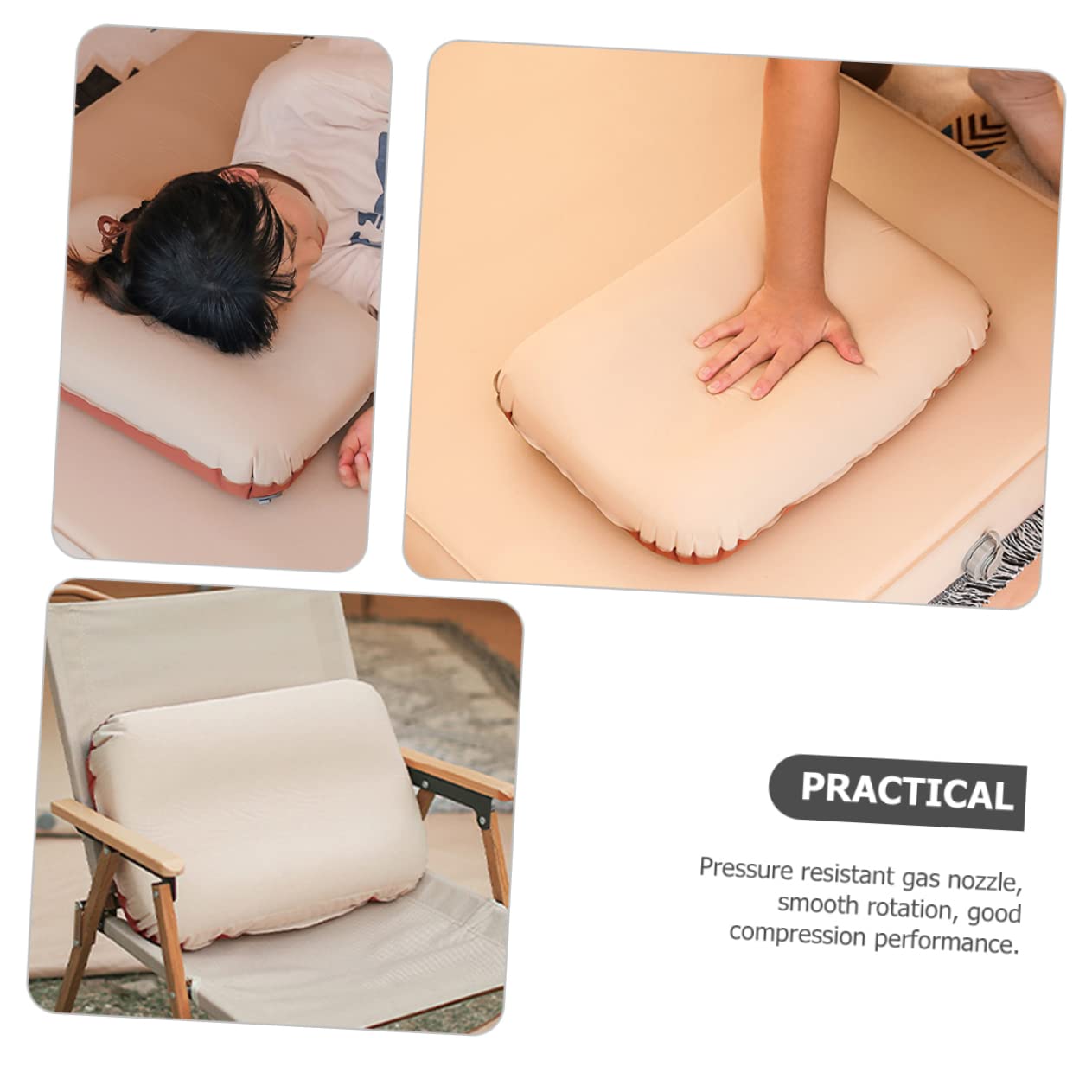 UPKOCH Cuscino Gonfiabile Ergonomico Per Campeggio Cuscino Da Viaggio Valvola Aerazione Facile Da Usare Supporto Delicato Per Testa e