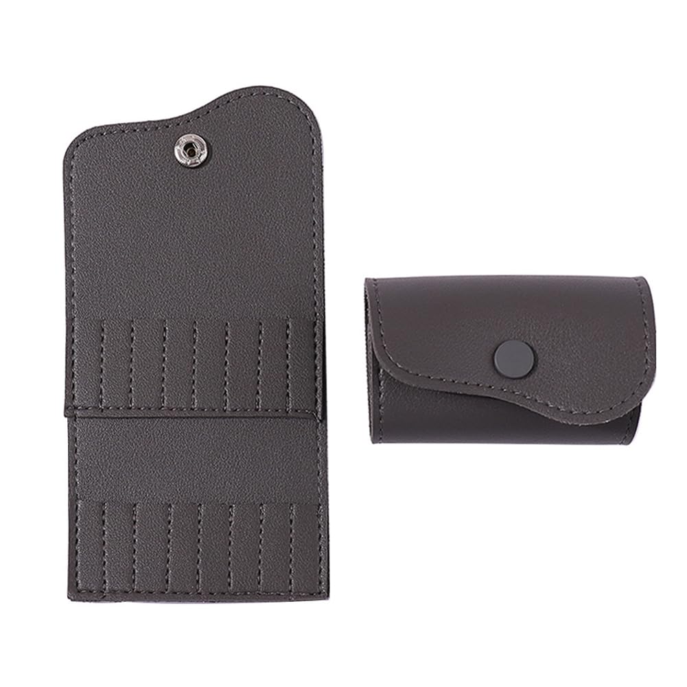 luzen 1PC PU Leather Nail Drill Bits Storage Bag Holder Case Portable 16 Holes Nail Grinding Bits Folding