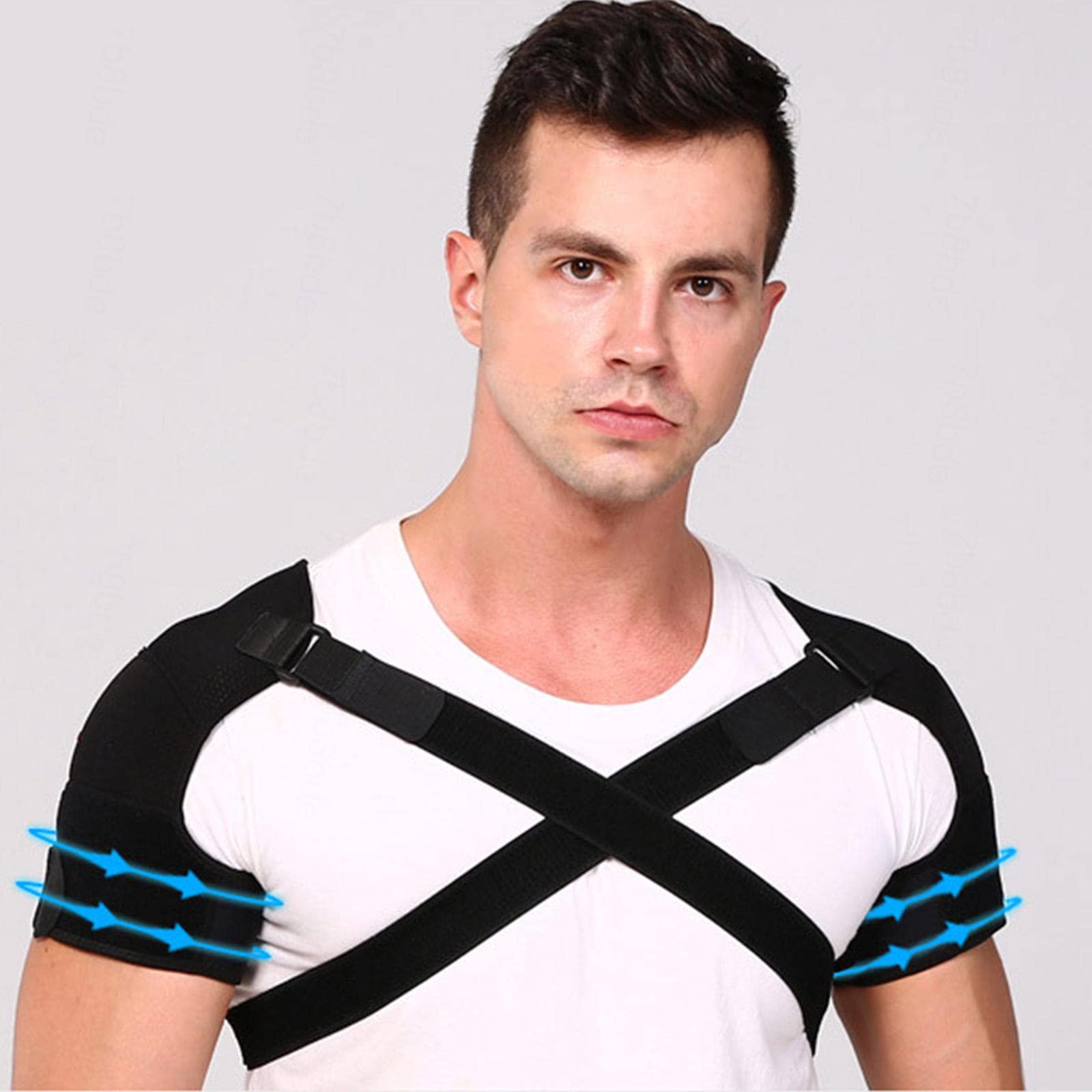 HAPPYNA Hombreras Deportivas Ajustables, Abrazadera Hombro Mujeres Hombres, Articulación Ca Dislocada, Desgarro Labrum, Fractura Tendinitis, Prevención Lesiones,M