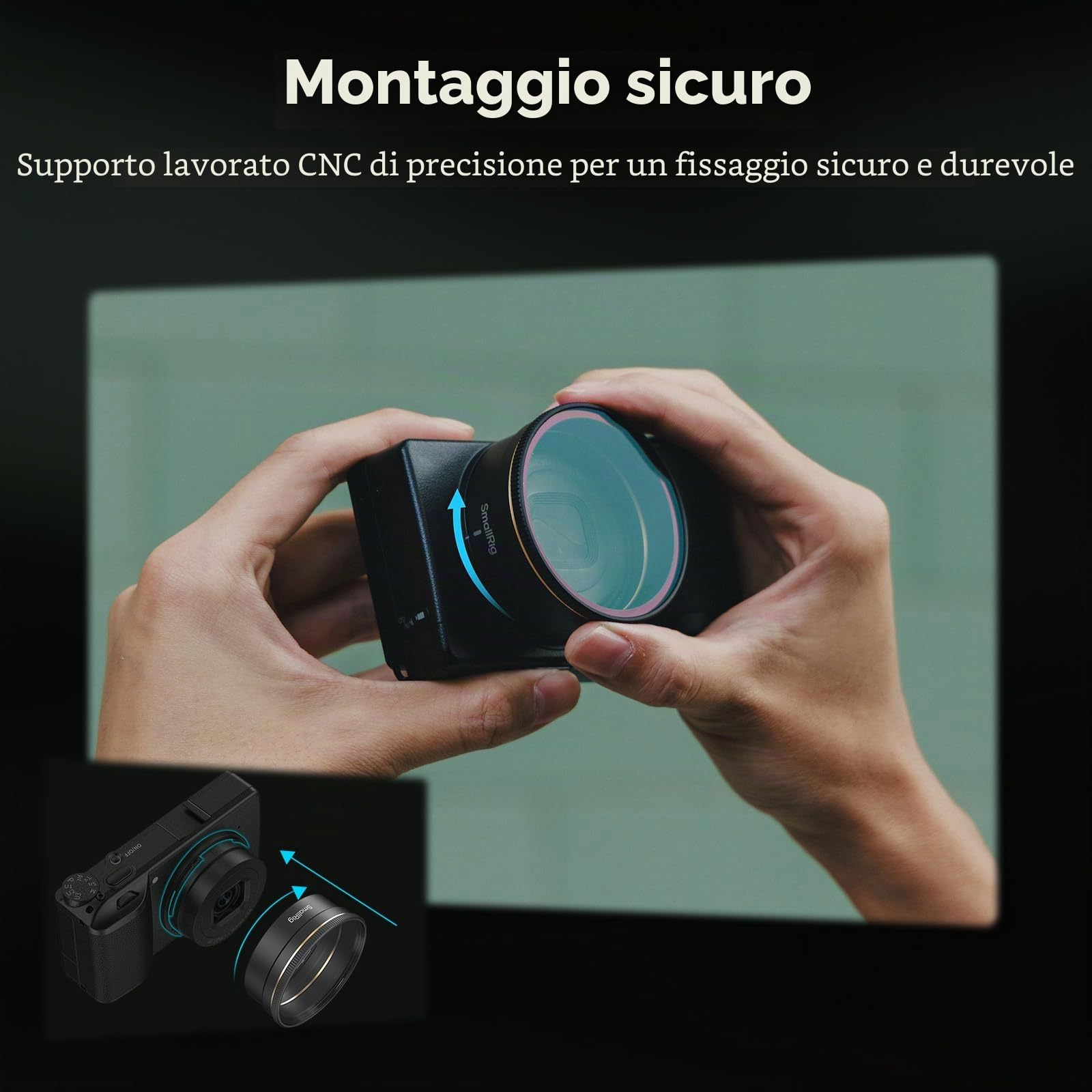 SMALLRIG Filtro UV e paraluce tutto in uno per RICOH GR IV GRIV con cappuccio protettivo in silicone, paraluce dedicato per ridurre la luce diffusa, rivestimenti multistrato, resistente ai graffi