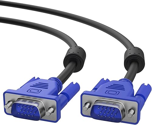 Weduda Cable VGA a VGA de 6 pies, 15 pines 1080P Full HD macho a macho Cable de monitor para computadora, PC, portátiles, proyectores de TV