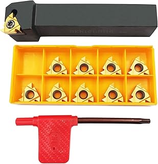 5/8" 3/4" Lathe Tool Threading Insert Turning Tool Holder SER1616H16 SER2020K16 SER2525M16 with Indexable Threading Turning Insert 16ER AG60 Cutting Insert Blade (5/8" (16 * 16mm))