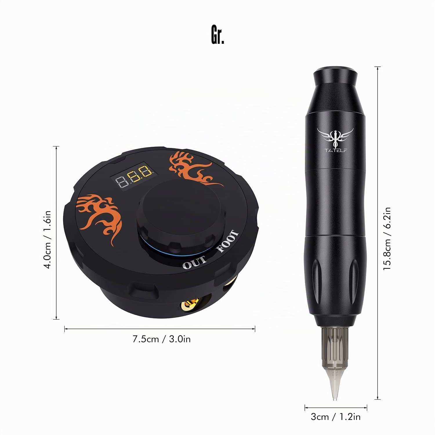 TATELF Rotary Maschine Set Komplett Mit LCD Power Supply 20pcs Patronen nadeln Ink Cups für Künstler