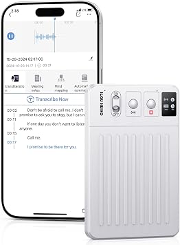 TTQ Note AI Voice Recorder with ChatGPT-Powered Transcription, Summary & Translation, App-Controlled, 121 Languages, 64GB, Wireless Charging, for Meetings, Lectures & Calls