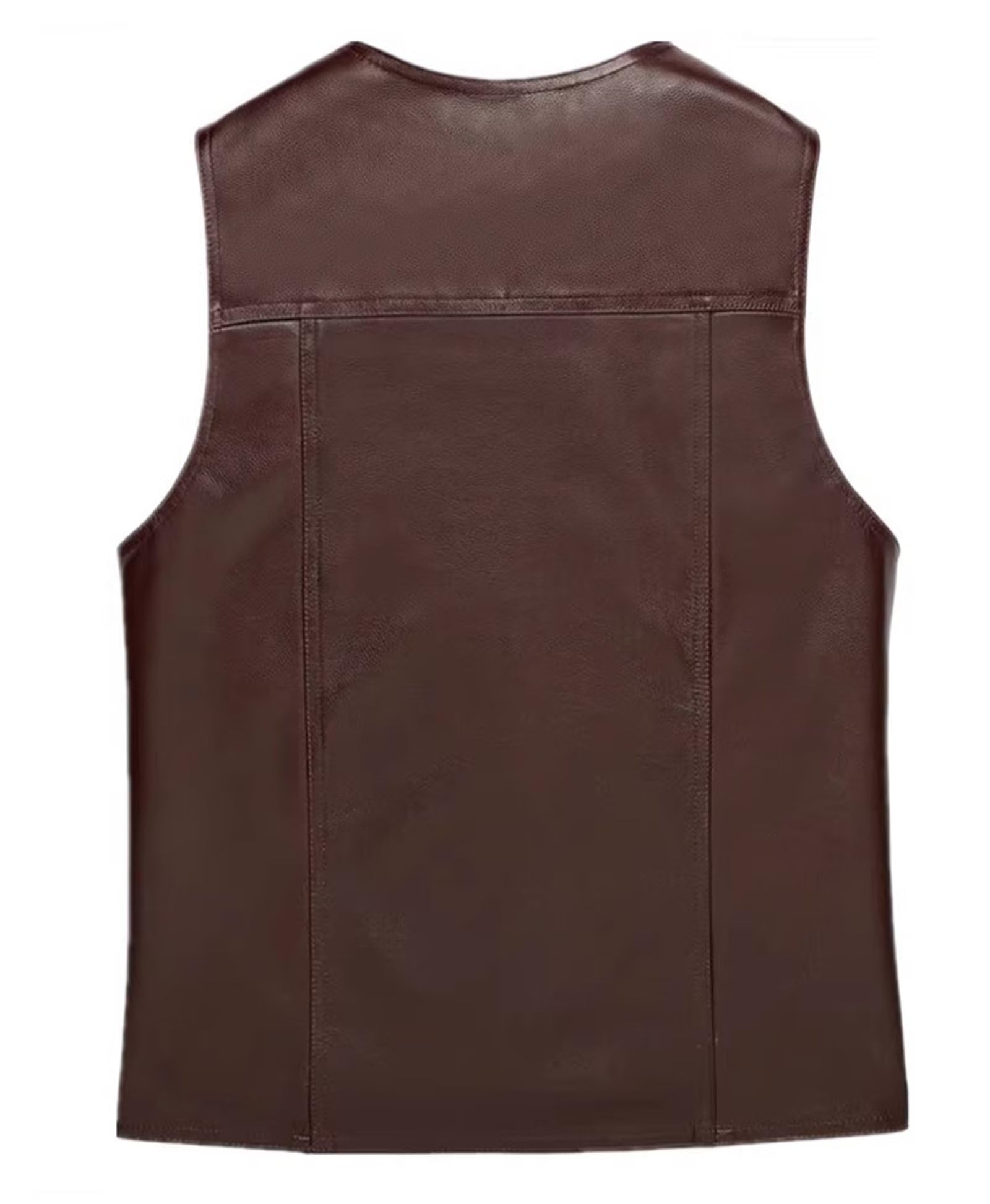 Uomo Gilet da pesca all'aperto Gilet da motociclista in pelle Giacche casual senza maniche Tops Campeggio Caccia Fotografia Gilet con collo a V Gilet da moto