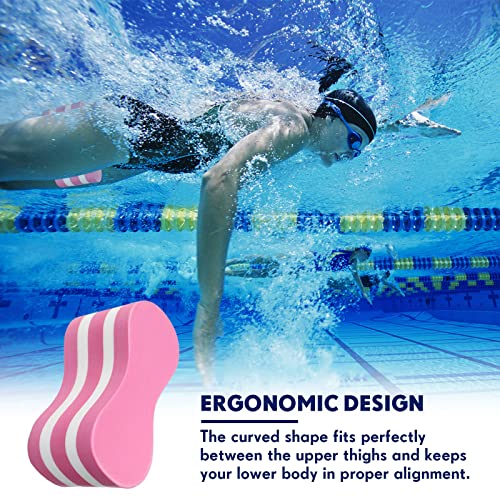 Junkin 2 Pcs 5 Layer Swimming Pull Buoy EVA Leg Float Swim Gear Lap Swim Accessories Pool Exercise Equipment for Adults Beginners Pool Training Aid, Legs and Hips Support for Swimming(Fresh Color) - Thumbnail 6