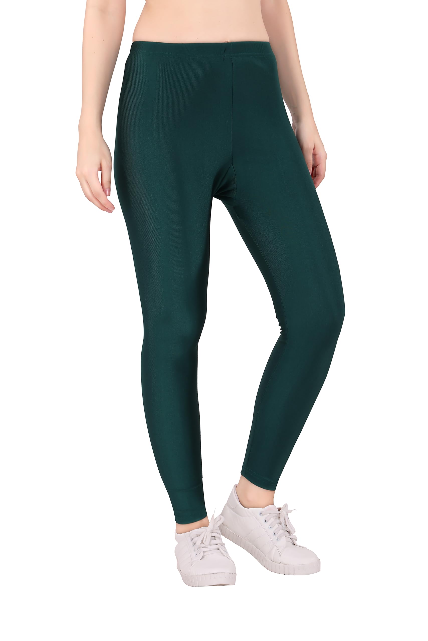 TRASA Tailored Cut & Slim Fit Stretchable Nylon Elasthane Fabric Ankle Length Shimmer Leggings for Women - Sizes - M,L, XL, 2XL,3XL,4XL