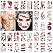 JEEZAO Halloween Tatuajes Temporales Halloween Zombie Tattoo, Realista Horror Zombie Cicatrices Tatuajes Pegatinas (30 Hojas)