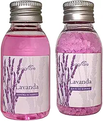Kit 1 Sais De Banho 1 Espuma Para Banheira Lavanda Hidro Ofurô 60ml