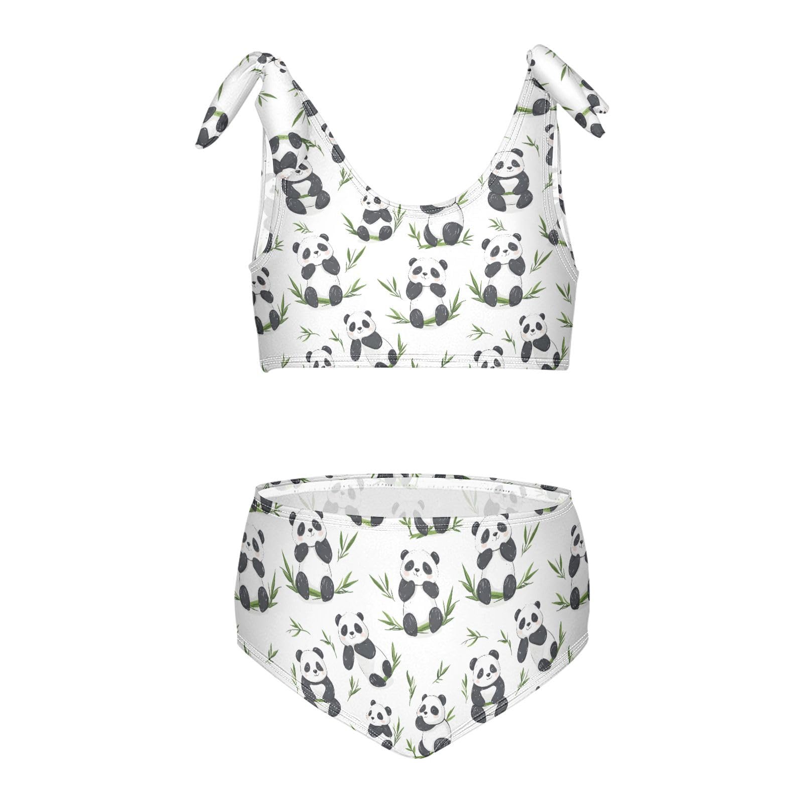 Panda Girls Tankini Swim Set, Two Piece Swimsuits Summer Bikini Swimwear Set for Girls, 3T Multicoloured