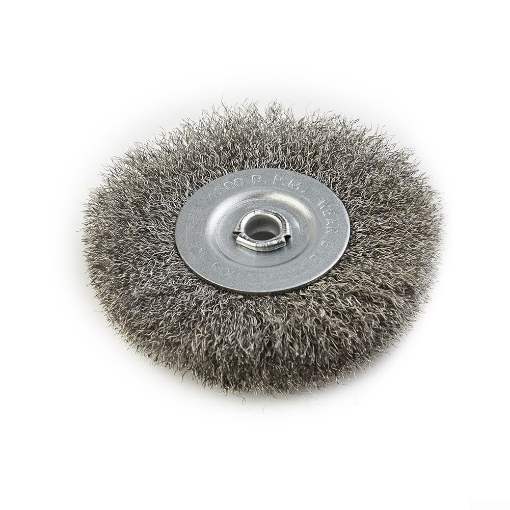 3 Inch Arbor Stainless Steel Wire Wheel Brush for Bench Grinder Abrasive 6mm Internal Diameter(2Pcs)