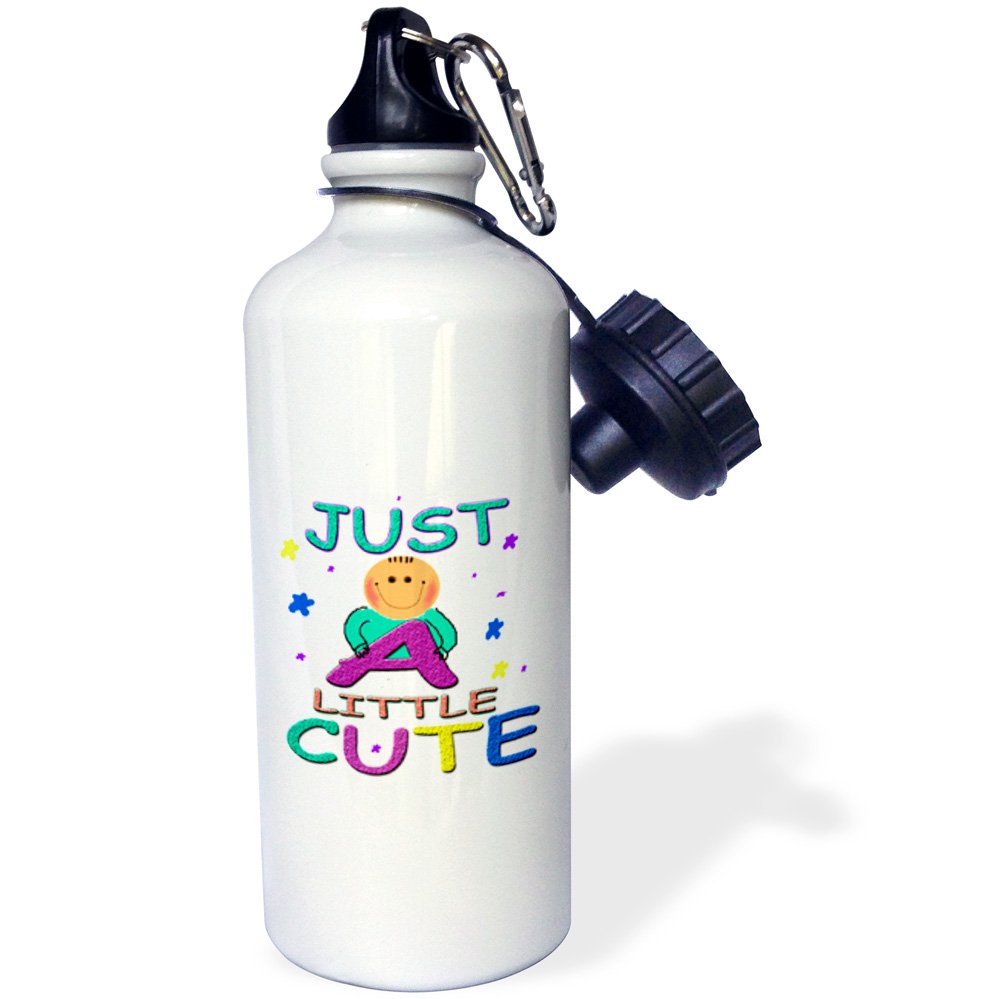 3dRose Frog Sports Water Bottle 21 oz White