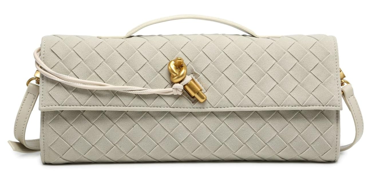 UpbullTrendy Woven Evening Clutch Purses Women Underarm Shoulder Handbag Cute Satchels Crossbody Purse PU Leather Wallet