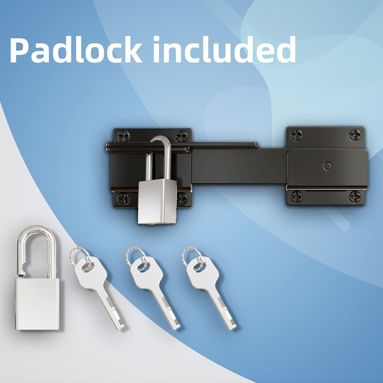 SMARTSMITH アップグレードされた高耐久カーボンスチールビニールゲートラッチロック マットブラック仕上げ 厚さ1/8インチ