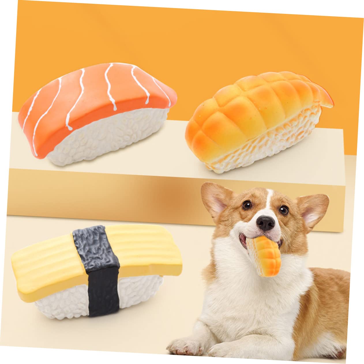 Kisangel 15piezas Juguetes para Perros Masticables De Resistentes Interactivos y Limpiadores De Dientes para Cachorros Accesorios para Mascotas Incluye Sushi De Camarón y Hongo